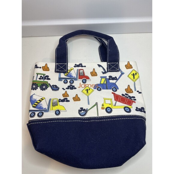 POTTERY BARN KIDS Mini Tote Canvas Construction Beach Bag "James" - Picture 1 of 9